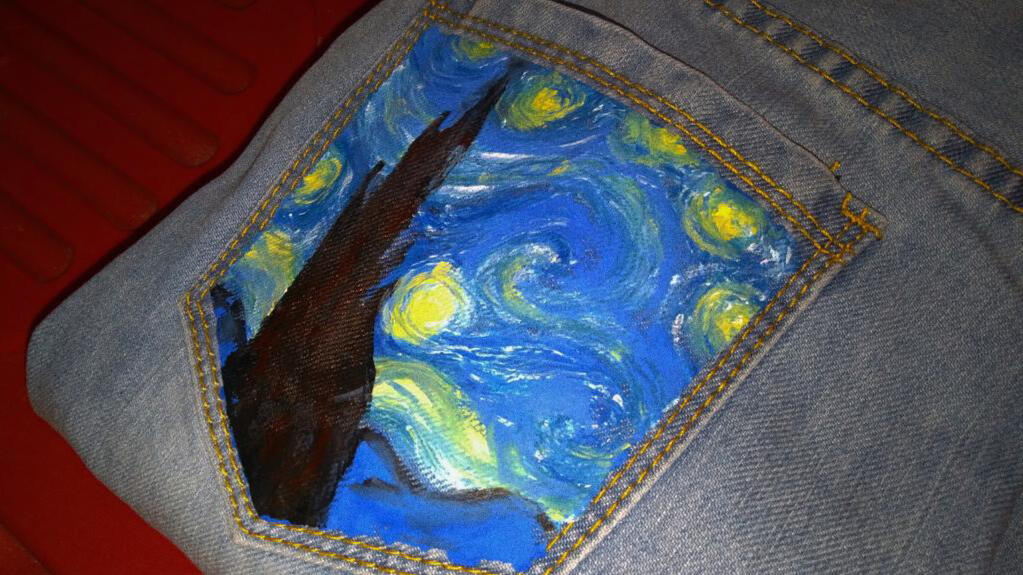 acrylic paint on maong